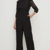 Fashion Oasis Lace Ruffle Tailored Jumpsuit Black