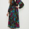 Discount Oasis Lace V Neck Dobby Midaxi Dress Floral
