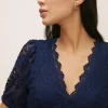 Sale Oasis Lace V Neck Midi Dress Rose