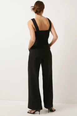 Sale Oasis Laura Whitmore Premium Button Detail Wide Leg Jumpsuit Pink