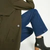 Discount Oasis Leather Block Heel Ankle Boots Black