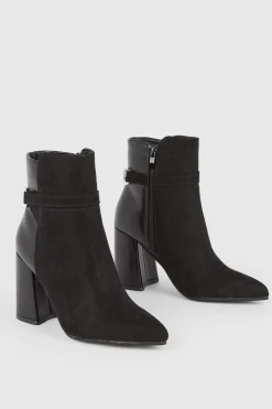 New Oasis Leather Block Heel Knee High Boots Nude
