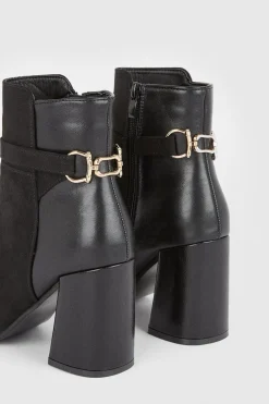 New Oasis Leather Block Heel Knee High Boots Nude