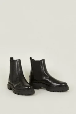 New Oasis Leather Chelsea Ankle Boot Black