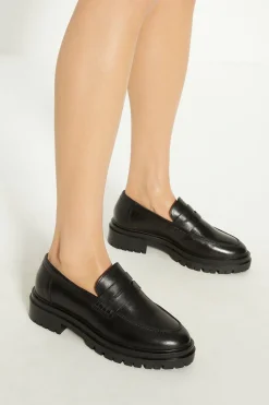 Outlet Oasis Leather Chunky Loafers Black