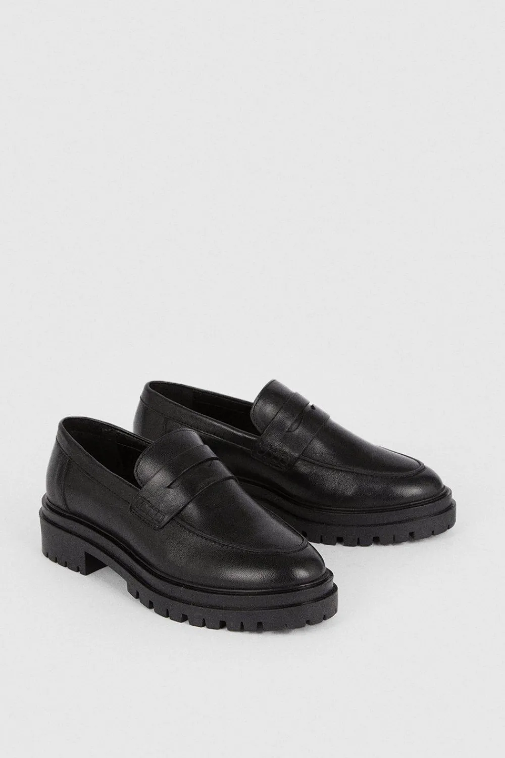 Outlet Oasis Leather Chunky Loafers Black