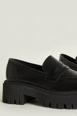 Best Oasis Leather Chunky Loafers Black