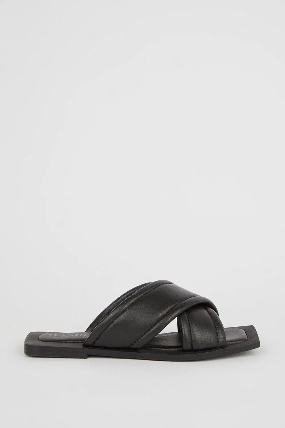 New Oasis Leather Padded Cross Over Sandal Black