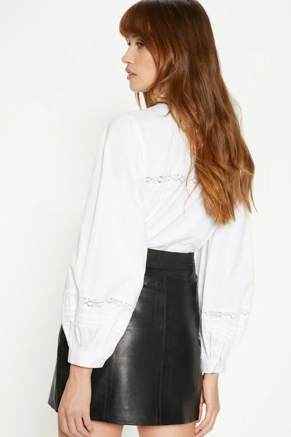 Sale Oasis Leather Zip Through Mini Skirt Black