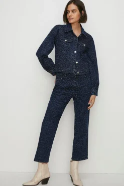 Clearance Oasis Leopard Print Denim Jean Animal