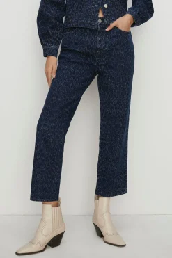 Clearance Oasis Leopard Print Denim Jean Animal