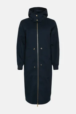 Best Oasis Lightweight Cotton Longline Parka Coat Black
