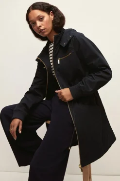 Discount Oasis Lightweight Midi Parka Black