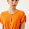 Fashion Oasis Linen Look Belted Playsuit Orange