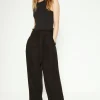Discount Oasis Linen Mix Belted Wide Leg Trouser Black