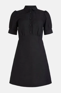 Discount Oasis Linen Mix Button Detail Shift Dress Orange