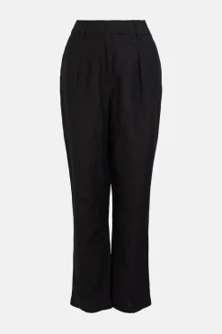 Fashion Oasis Linen Mix Straight Leg Trouser Navy