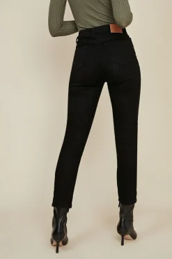 Online Oasis Long Organic Authentic Mom Jean Black