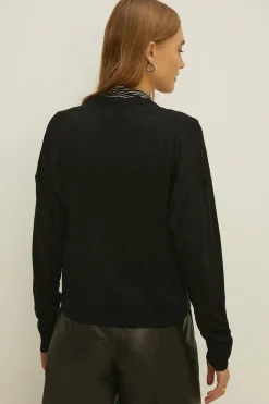 Hot Oasis Long Sleeve Edge To Edge Knitted Shrug Cobalt