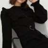 Online Oasis Long Sleeve Frill Detail Jumpsuit Burgundy
