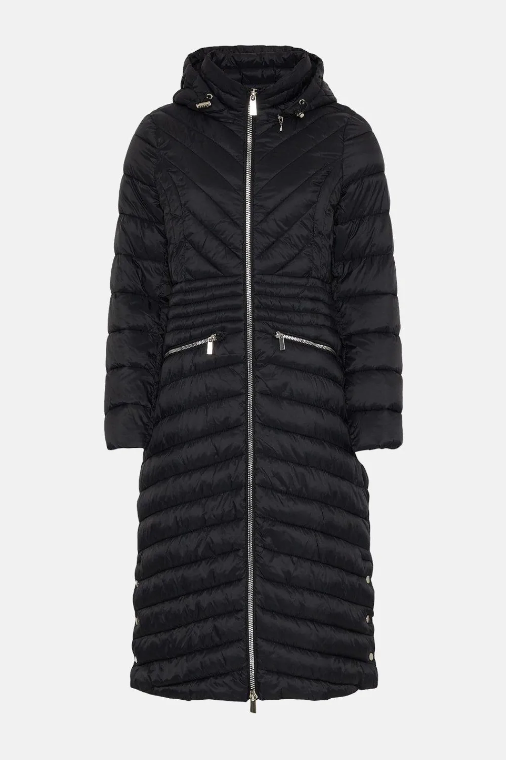 New Oasis Longline Padded Packable Jacket Black