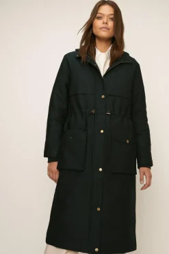 Sale Oasis Longline Quilted Winter Parka Black