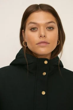 Sale Oasis Longline Quilted Winter Parka Black