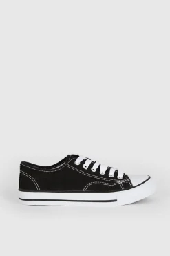 Fashion Oasis Low Top Lace Up Trainers Black