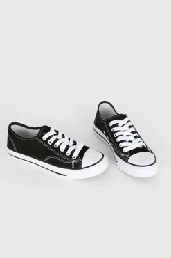Fashion Oasis Low Top Lace Up Trainers Black