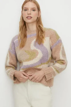 Discount Oasis Marble Swirl Jacquard Jumper Multi