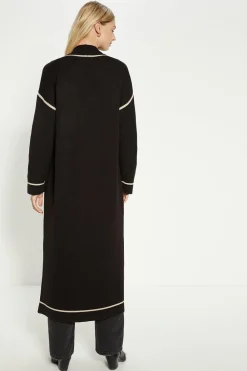 Online Oasis Maxi Edge To Edge Tipped Coatigan Black