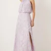 Fashion Oasis Metallic Halter Neck Midi Dress Lilac