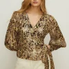 Best Oasis Metallic Wrap Top Animal