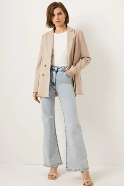 Online Oasis Mid Rise Skinny Flare Jean Pale Wash