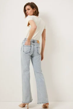 Online Oasis Mid Rise Skinny Flare Jean Pale Wash