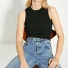 Sale Oasis Mixed Rib Knitted Vest Black