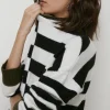Online Oasis Mixed Stripe Tipped Detail Jumper Mono