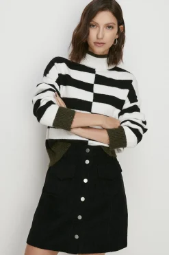 Online Oasis Mixed Stripe Tipped Detail Jumper Mono