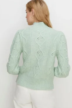 Best Oasis Mock Neck Bobble Jumper Baby Blue