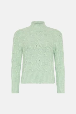 Best Oasis Mock Neck Bobble Jumper Baby Blue