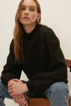 Outlet Oasis Mock Neck Sweat Black