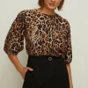 Clearance Oasis Neutral Print Shell Top Animal