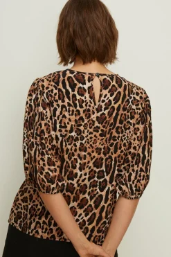 Clearance Oasis Neutral Print Shell Top Animal