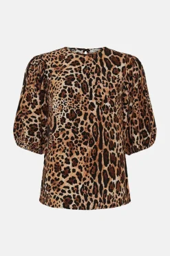 Clearance Oasis Neutral Print Shell Top Animal