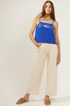 Fashion Oasis X Charlie Taylor Bird Embroidered Cami Top Blue