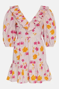 Discount Oasis X Charlie Taylor Palm Floral Print Skater Dress Lilac