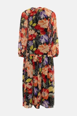 Sale Oasis X Print Sisters Poppy Floral Cut Out Dress Red