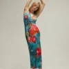 Clearance Oasis X Tipperleyhill Painted Floral Bias Midi Dress Pink