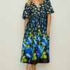 Discount Oasis Ombre Floral Puff Sleeve Scuba Midi Dress Black