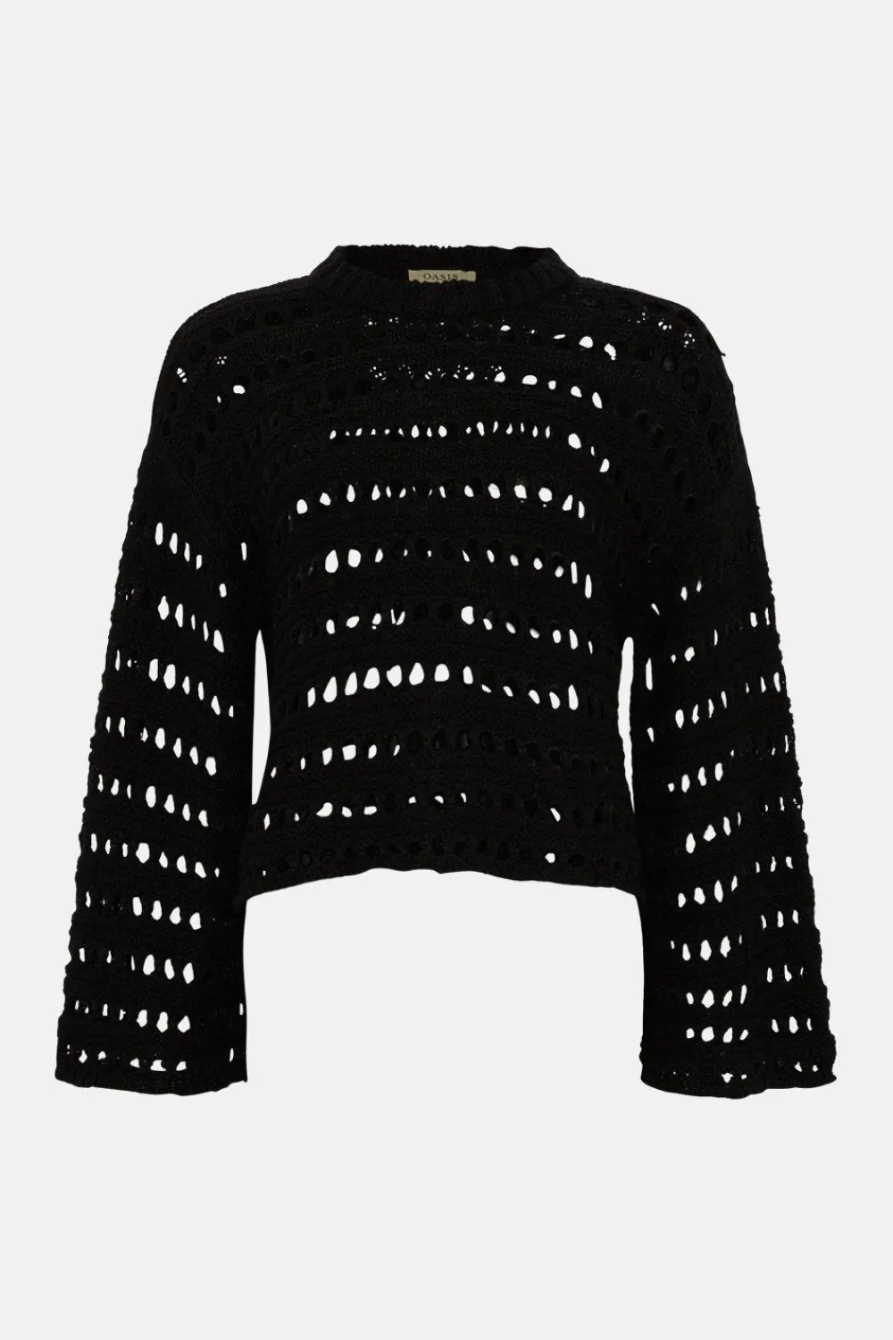 Hot Oasis Open Stitch Pointelle Jumper Ecru